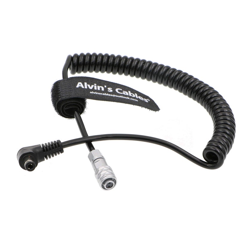 Alvin's Cables Power Cable for BMPCC4K BMPCC 4K Blackmagic Pocket Cinema Camera 4K WEIPU 2 Pin Female to DC Right Angle Coiled Cable - Image 1